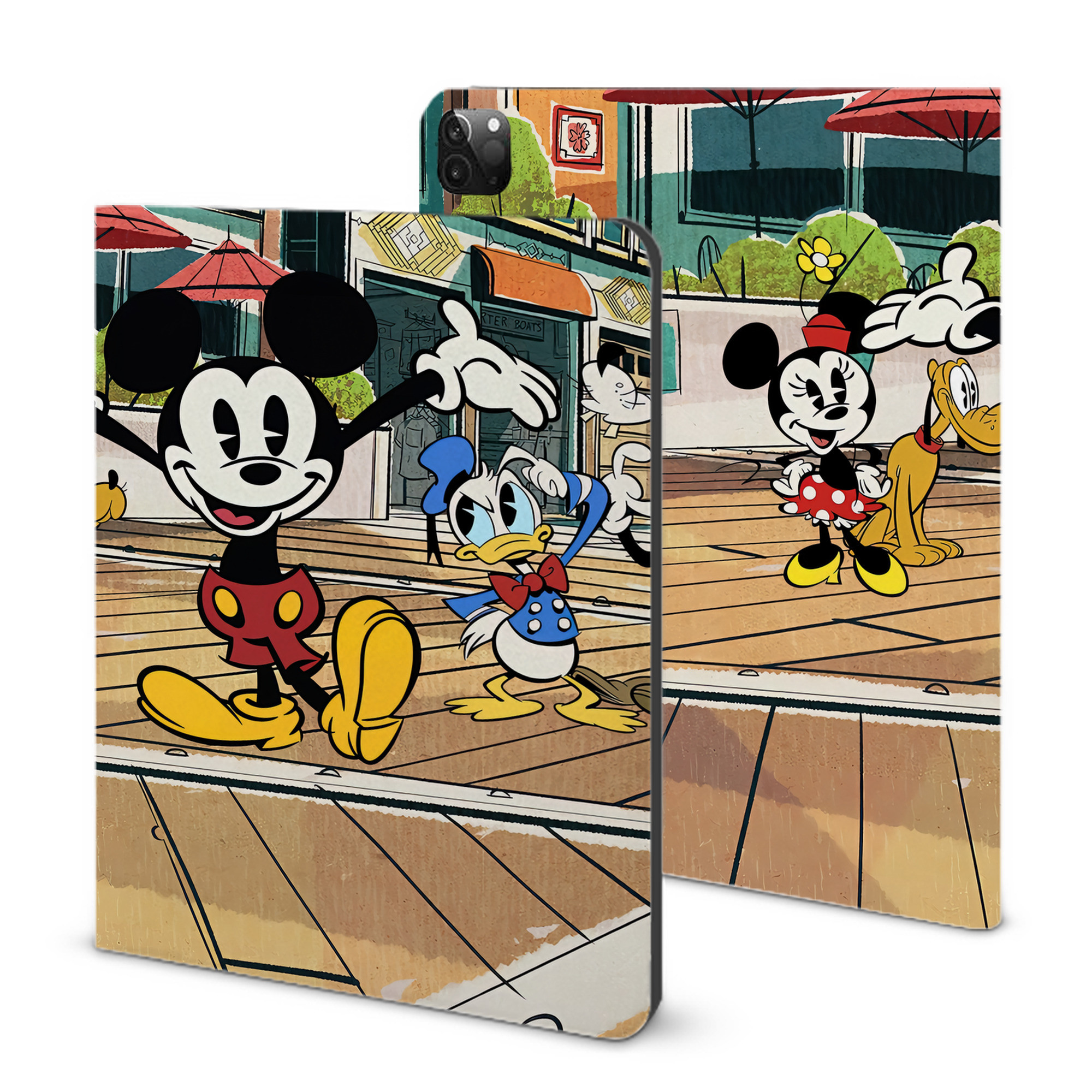 （画像用） ミッキーマウス Mickey Mouse IPadケース ペンホルダー付き ブックスタイルデザイン